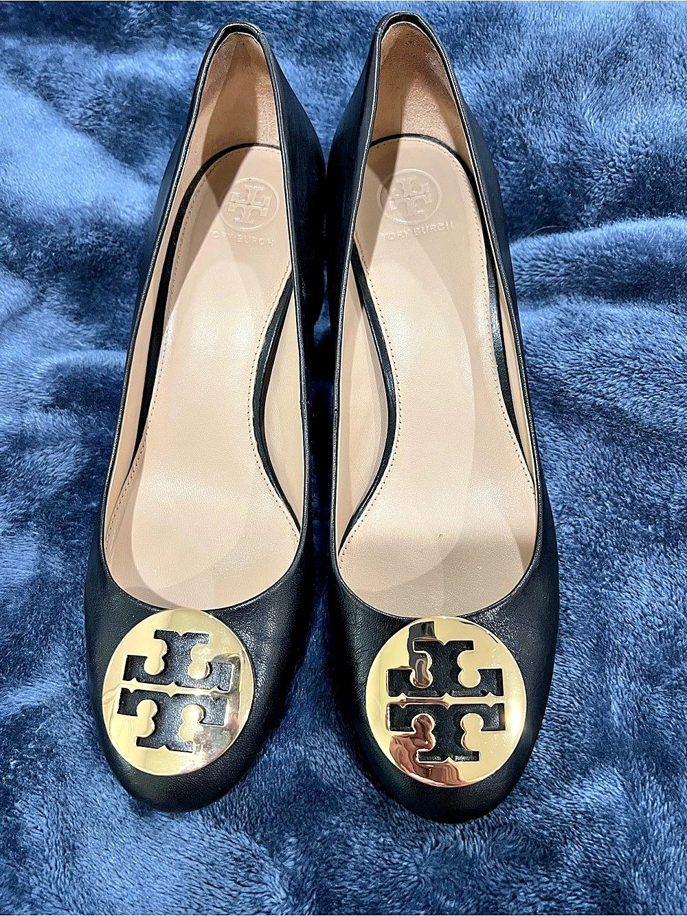 Tory Burch Hope 50MM Pumps in Black Soft Napa Lesther